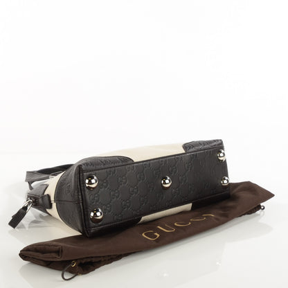 Gucci Monogram Trim Canvas Large Bowler Dark Brown 4 of 7