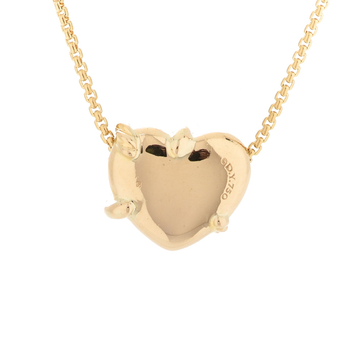 18K Yellow Gold Diamond Le Petit Coeur Heart Pendant Necklace