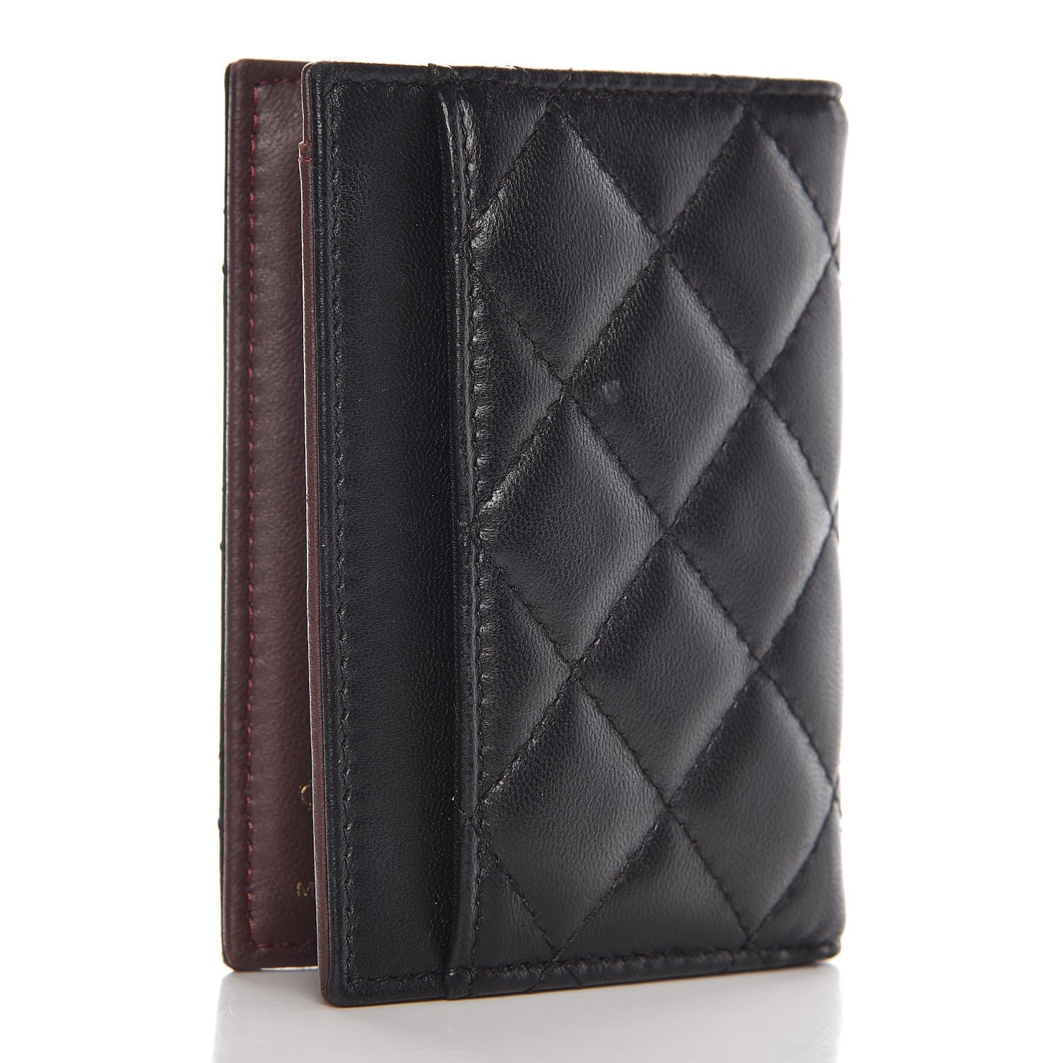 Chanel Lambskin Quilted Card Holder Wallet Black 3 of 8