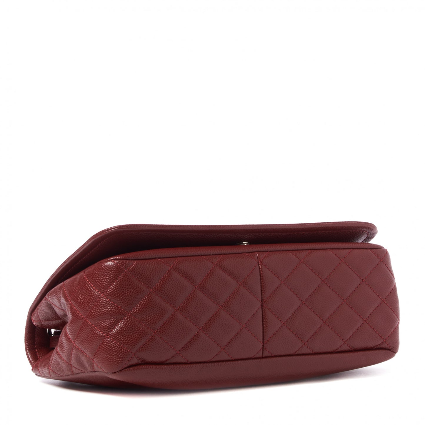 Caviar Large Timeless CC Flap Dark Red