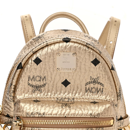 MCM Visetos Side Stud X-Mini Stark Backpack Berlin Gold 6 of 8
