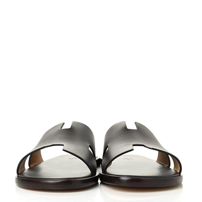 Hermes Calfskin Mens Izmir Sandals 42.5 Moka 2 of 4