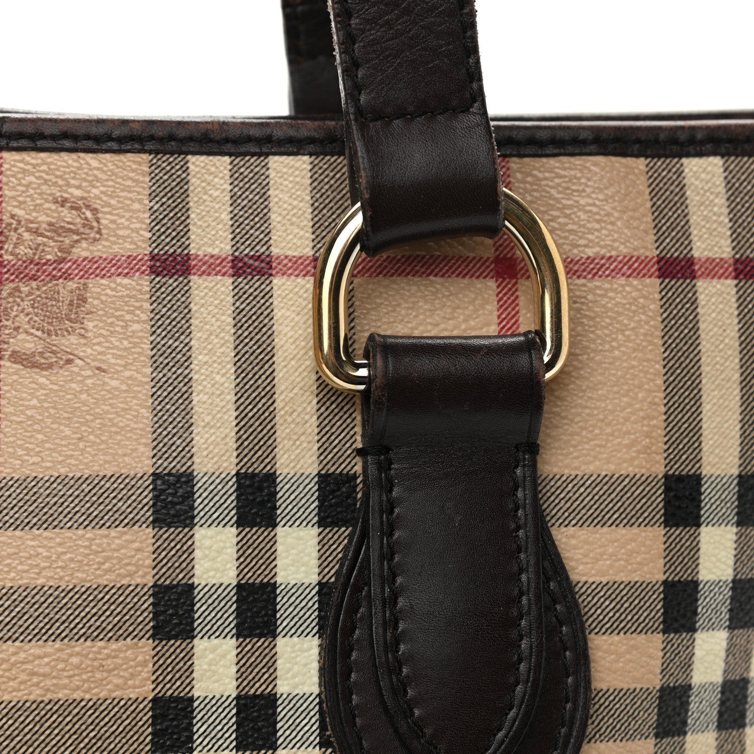 Burberry Haymarket Check Medium Regent Tote Chocolate 18 of 19
