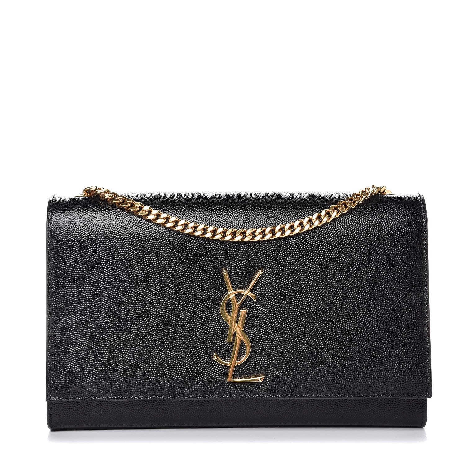 Saint Laurent Grain De Poudre Medium Classic Monogram Kate Satchel Black 1 of 7