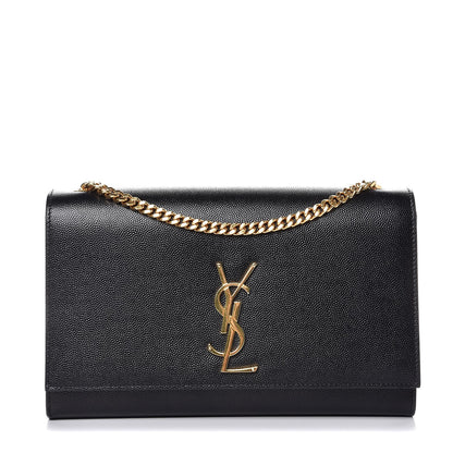 Saint Laurent Grain De Poudre Medium Classic Monogram Kate Satchel Black 1 of 7