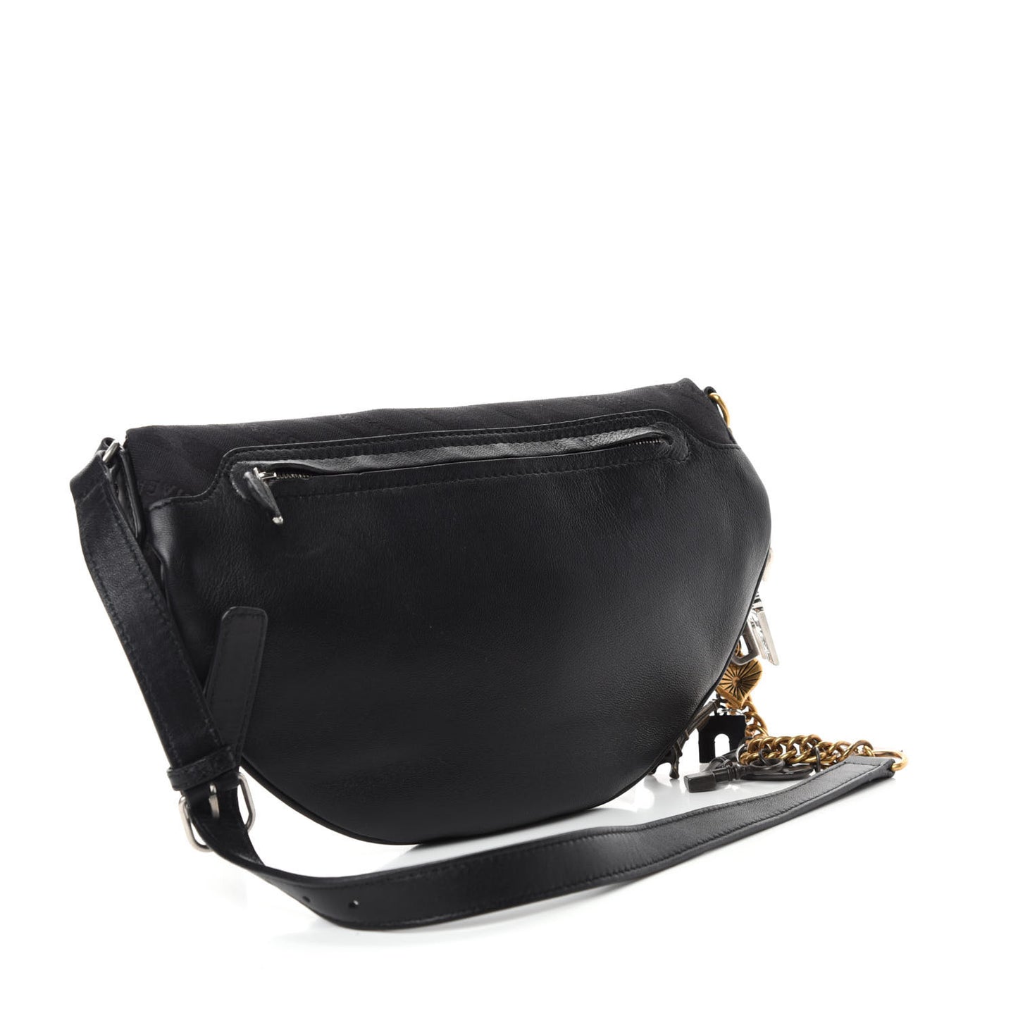 Canvas Jacquard Diagonal Allover Logo XS Souvenir Belt Bag Black