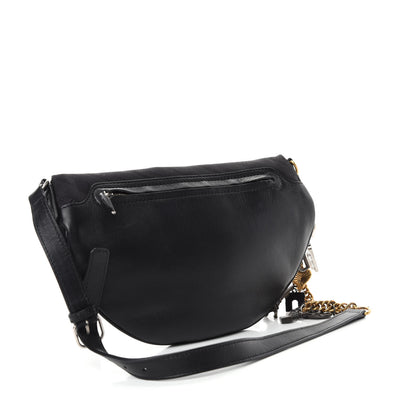 Balenciaga Canvas Jacquard Diagonal Allover Logo XS Souvenir Belt Bag Black 4 of 11