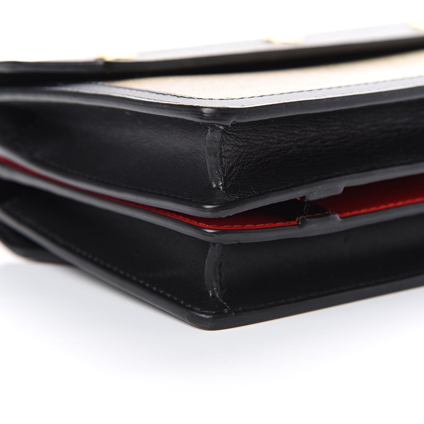 Calfskin Lizard Embossed Mini Title Bag with Pocket Black Honey