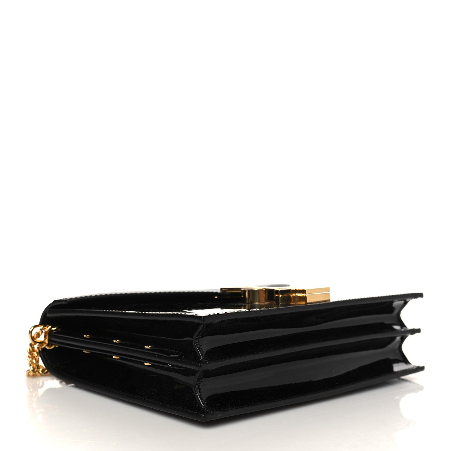 Saint Laurent Patent Monogram Cassandra Clasp Bag Black 3 of 5