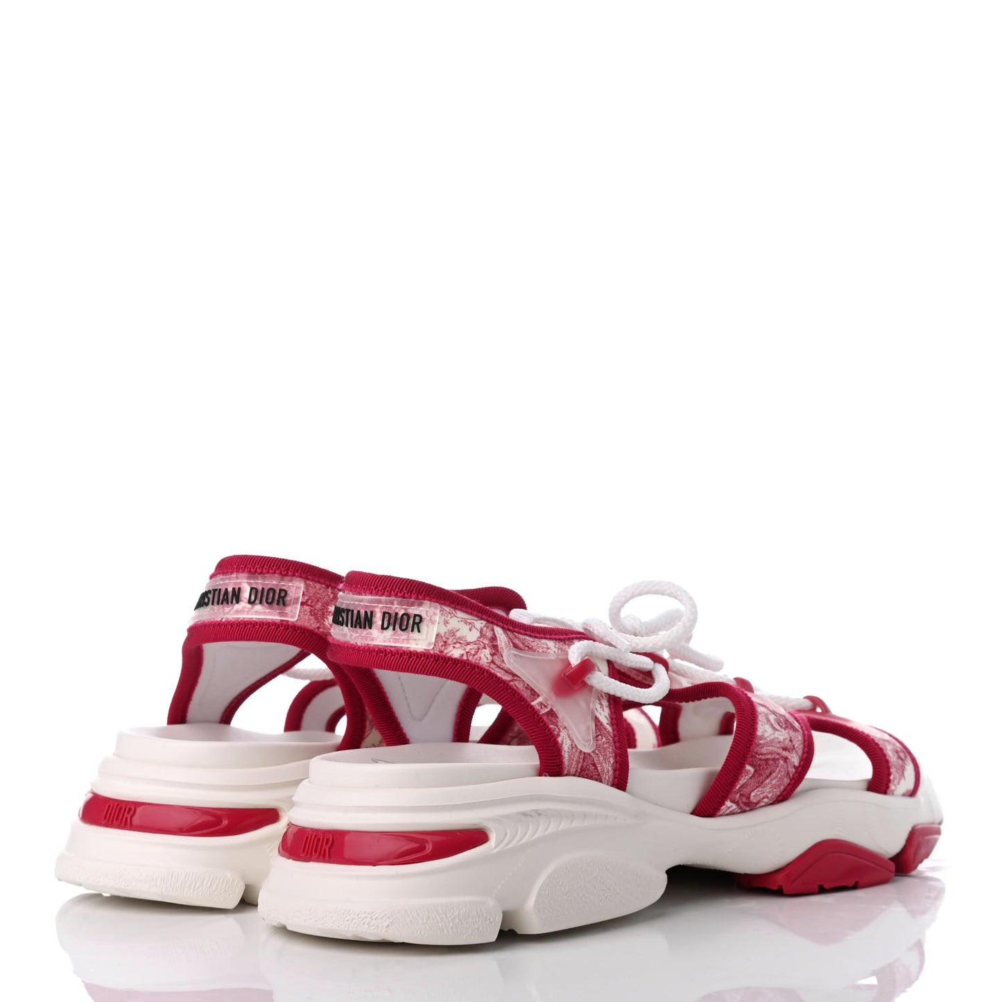 Technical Fabric Toile de Jouy D-Connect Sandals 38 Raspberry