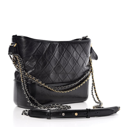 Chanel Aged Calfskin Quilted Medium Gabrielle Hobo Black 4 of 9