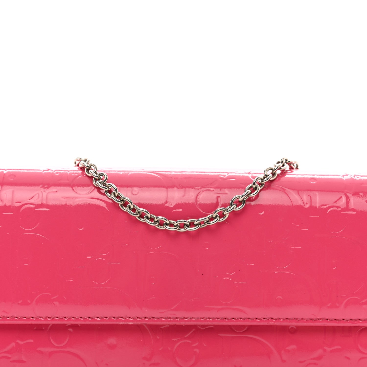 Christian Dior Patent Ultimate Rendez-vous Chain Wallet Fuchsia 5 of 14