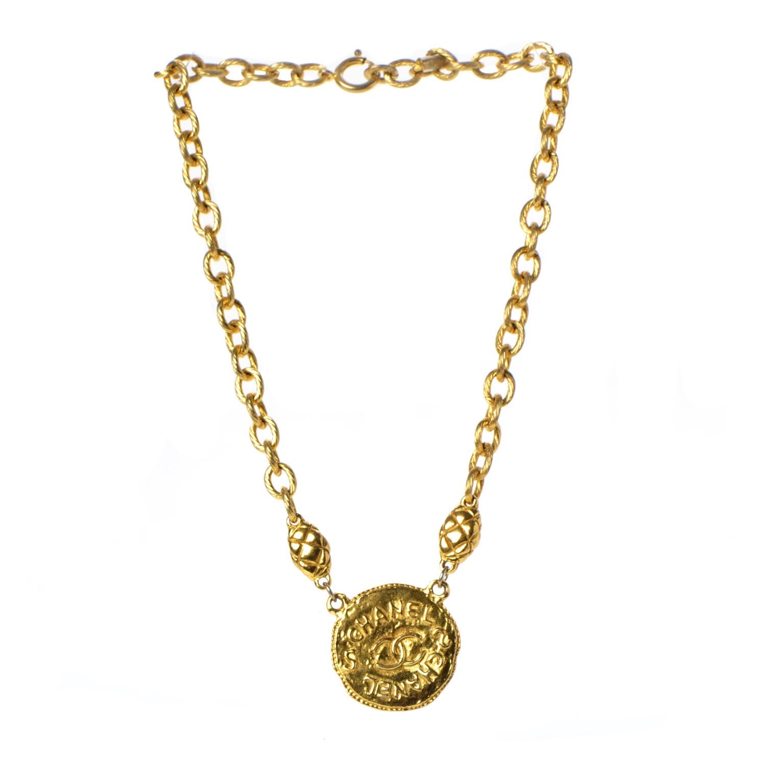 Chanel Chain CC Medallion Necklace Gold 4 of 8