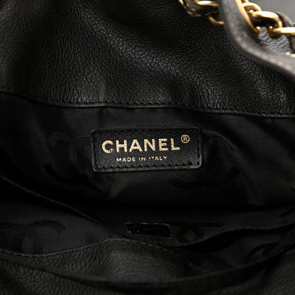 Chanel Grained Calfskin CC Drawstring Bucket Bag Black 5 of 16