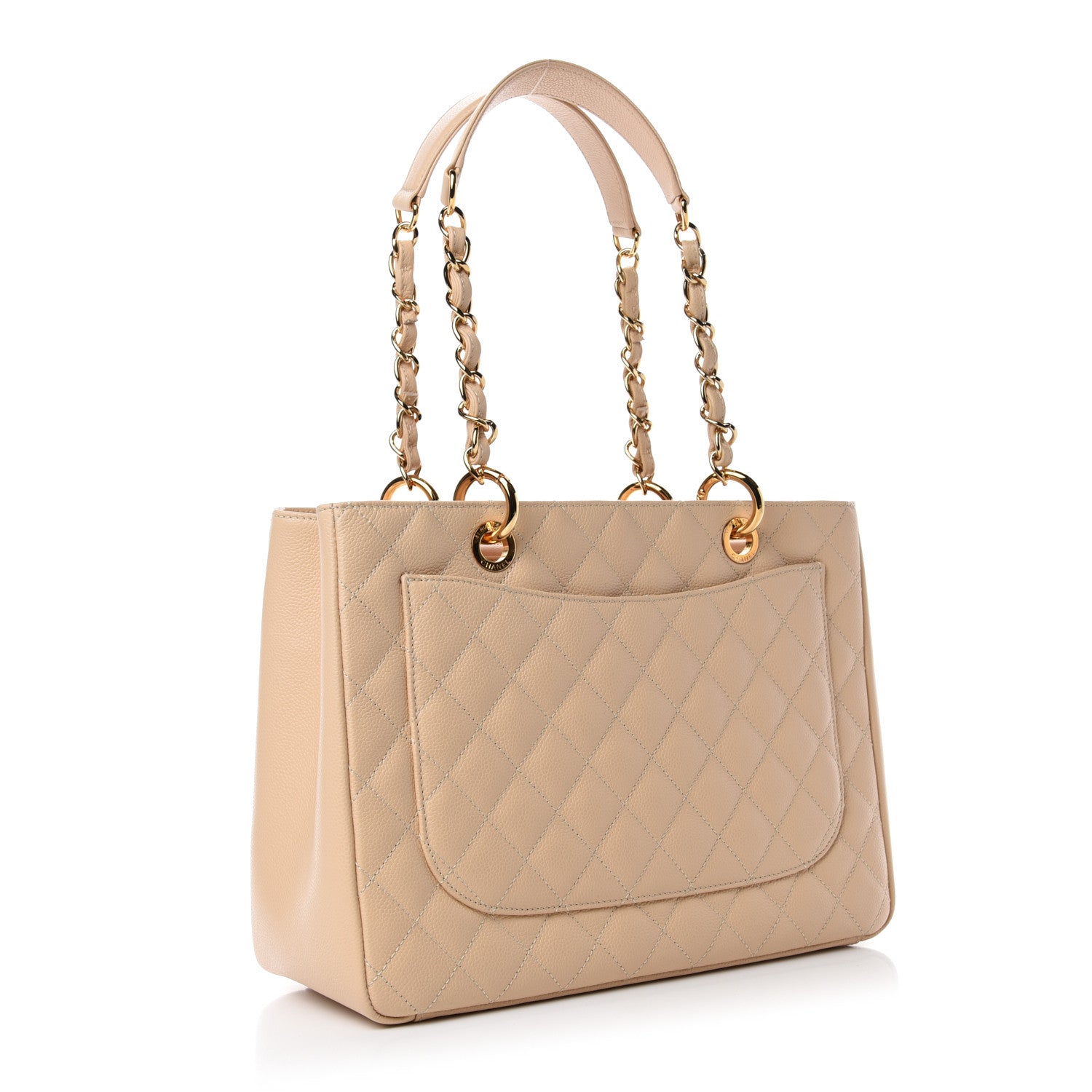 Chanel Caviar Quilted Grand Shopping Tote GST Beige 3 of 12