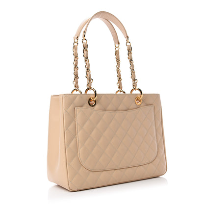 Chanel Caviar Quilted Grand Shopping Tote GST Beige 3 of 12