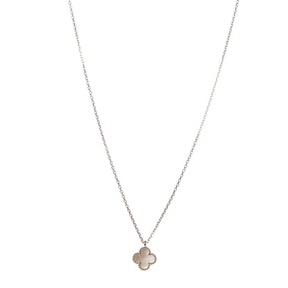 Van Cleef & Arpels 18K Yellow Gold Mother of Pearl Sweet Alhambra Pendant Necklace 1 of 8