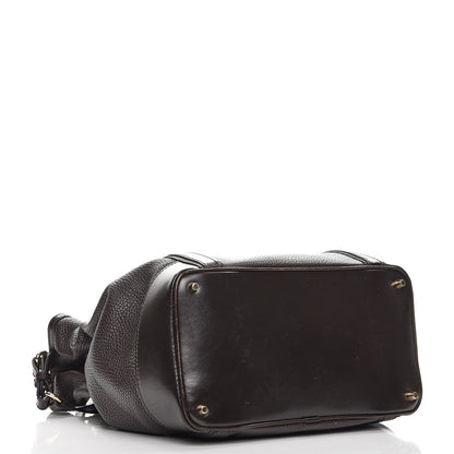 Burberry Grainy Calfskin Cinched Tote Dark Brown 5 of 14
