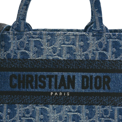 Christian Dior Denim Oblique Mini Book Tote With Strap Blue 8 of 10