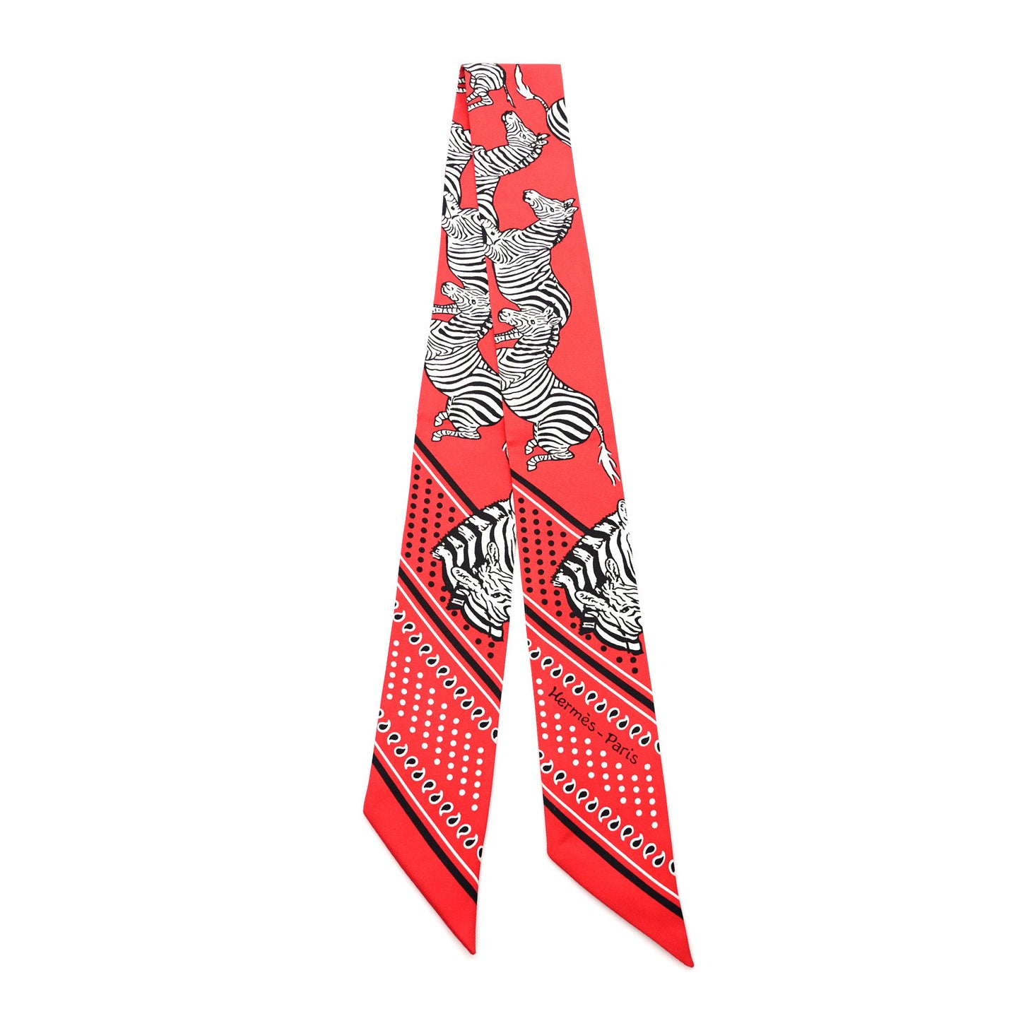 Silk Les Zebres Twilly Rouge Black White