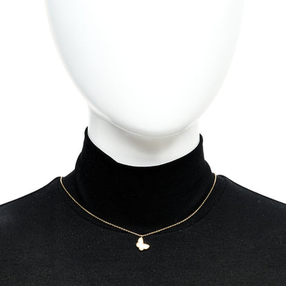 Van Cleef & Arpels 18K Yellow Gold Mother of Pearl Sweet Alhambra Butterfly Pendant Necklace 2 of 7