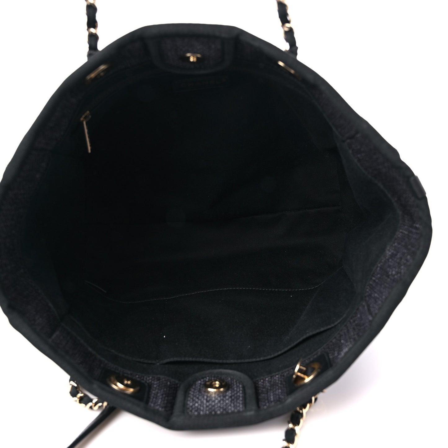 Woven Straw Raffia Small Deauville Tote Black
