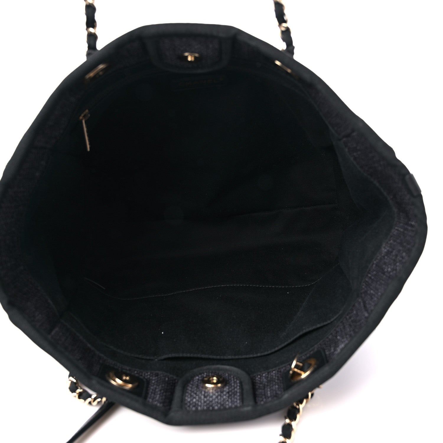 Chanel Woven Straw Raffia Small Deauville Tote Black 5 of 12