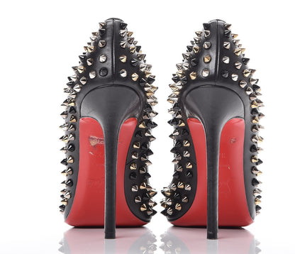 Christian Louboutin Kid Pigalle Plato Spikes 120 Pumps 37.5 Black 4 of 10