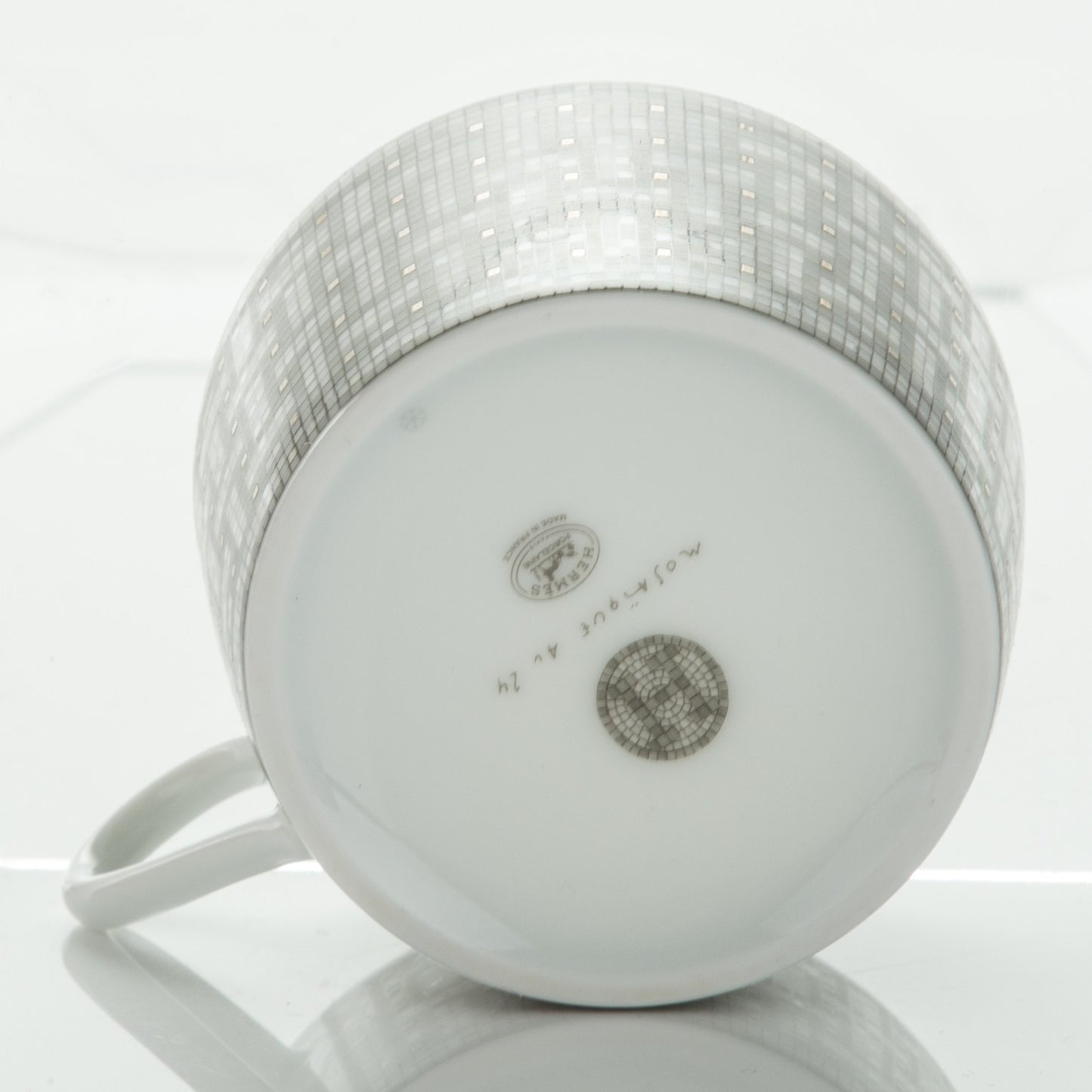 Porcelain Mosaique Au 24 Platine Tea Cup And Saucer Set Of 2
