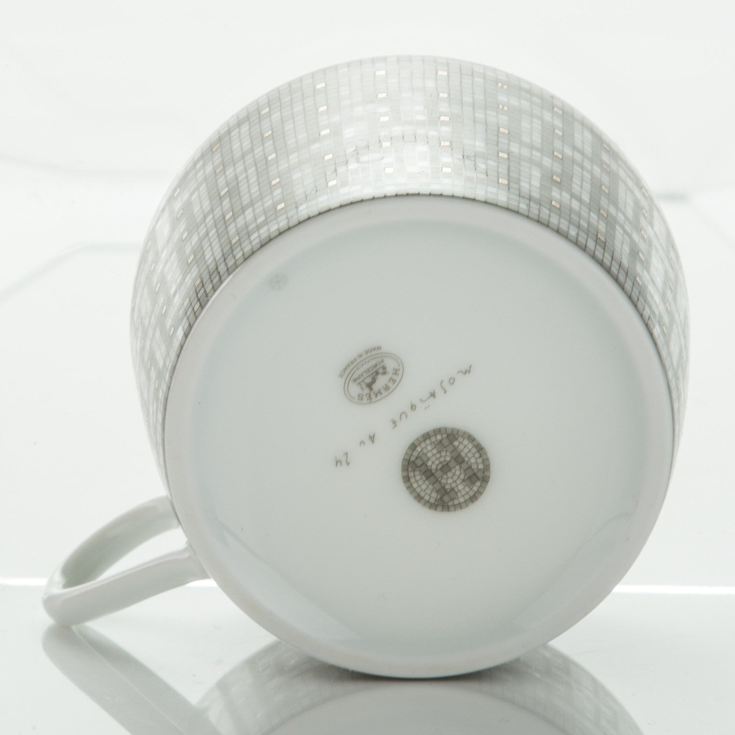 Hermes Porcelain Mosaique Au 24 Platine Tea Cup And Saucer Set Of 2 9 of 12