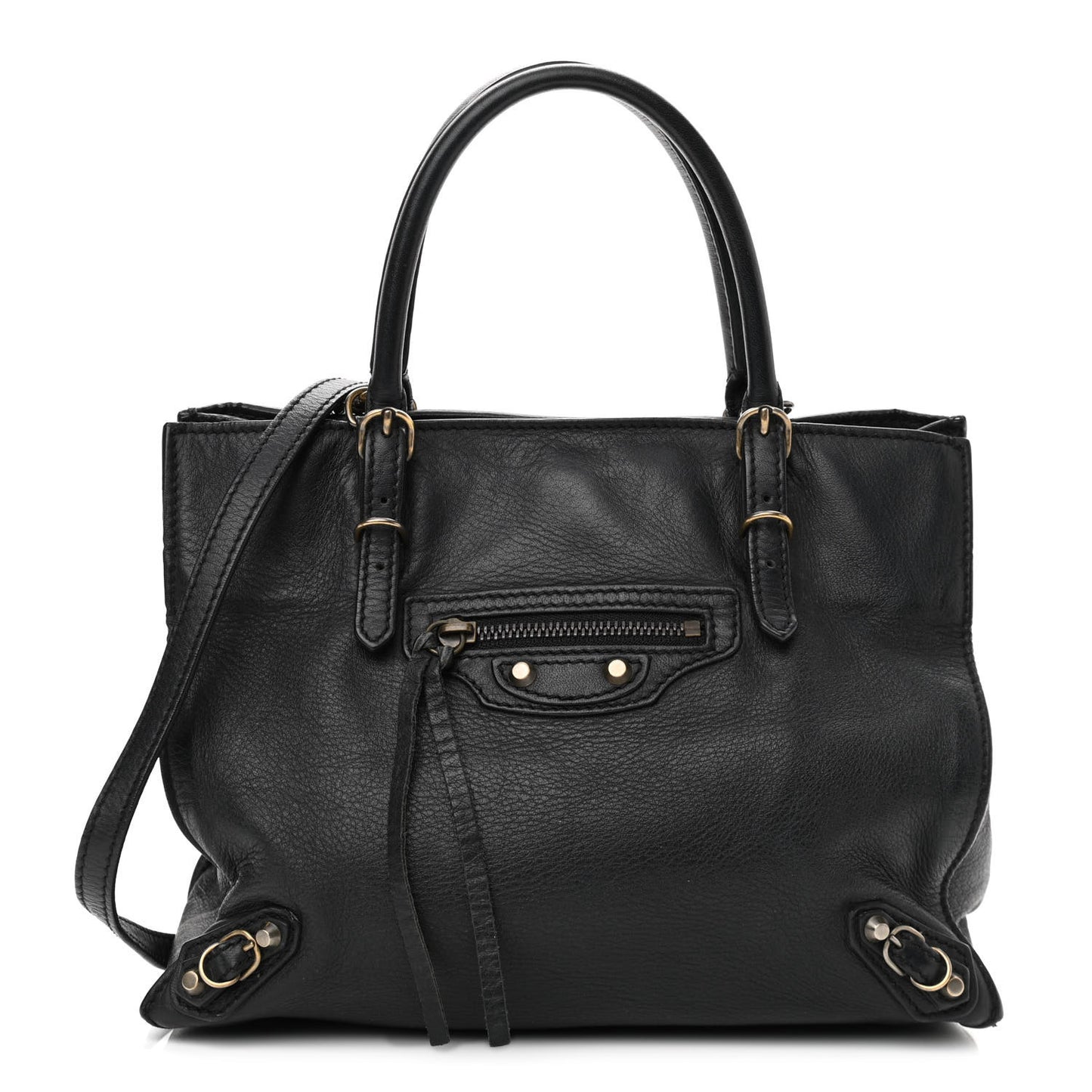 Calfskin Papier Mini A4 Tote Black