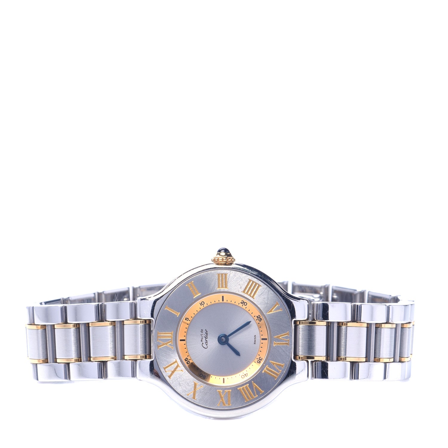 Cartier Stainless Steel 18K Yellow Gold 28mm Must De 21 Quartz Watch 2 of 7