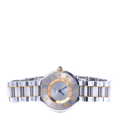 Cartier Stainless Steel 18K Yellow Gold 28mm Must De 21 Quartz Watch 2 of 7