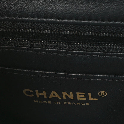 Chanel Lambskin Quilted Mini Top Handle Rectangular Flap Black 6 of 11