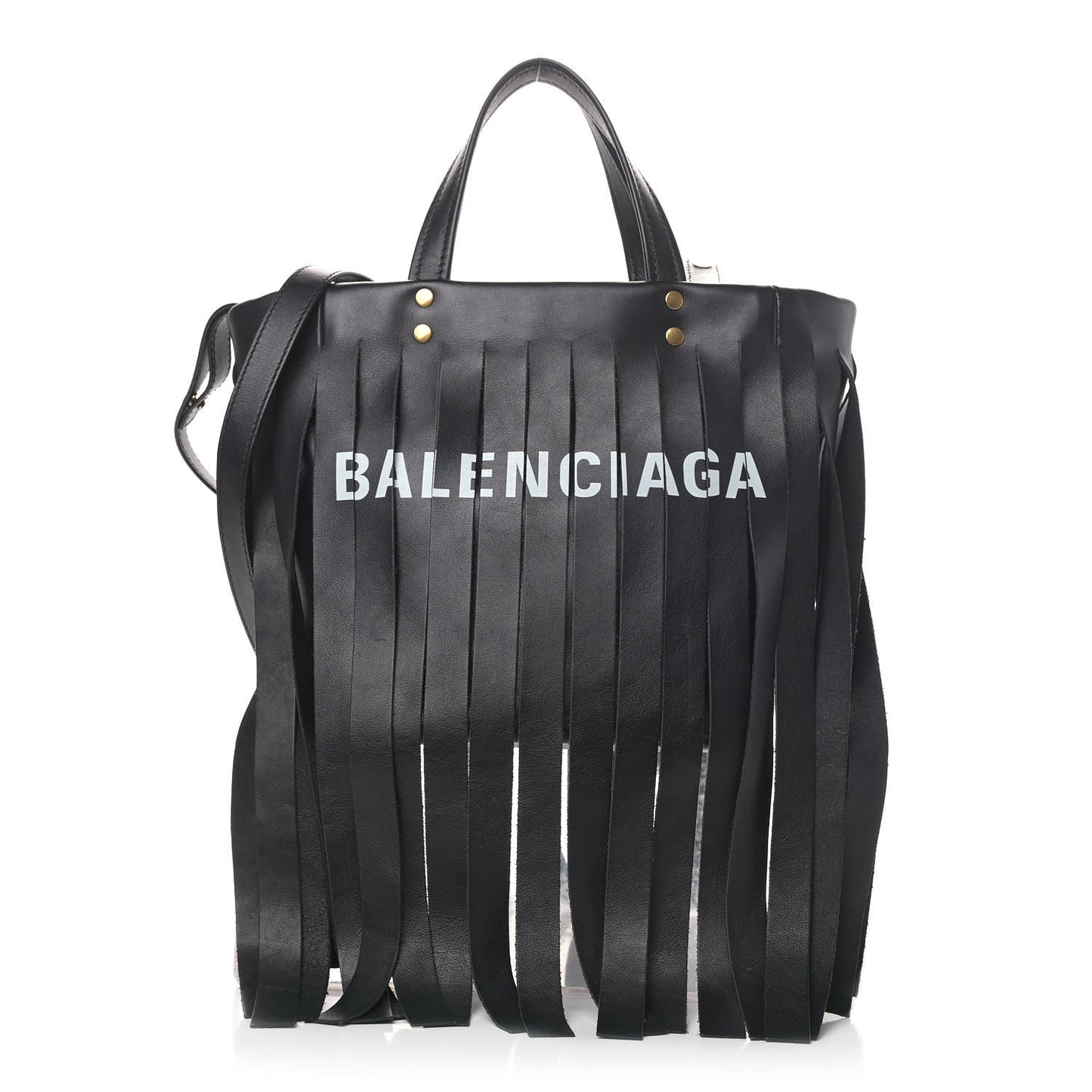 Calfskin XS Fringe Laundry Cabas Black