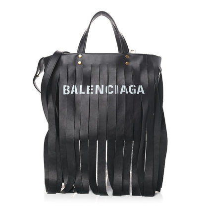 Balenciaga Calfskin XS Fringe Laundry Cabas Black 1 of 4