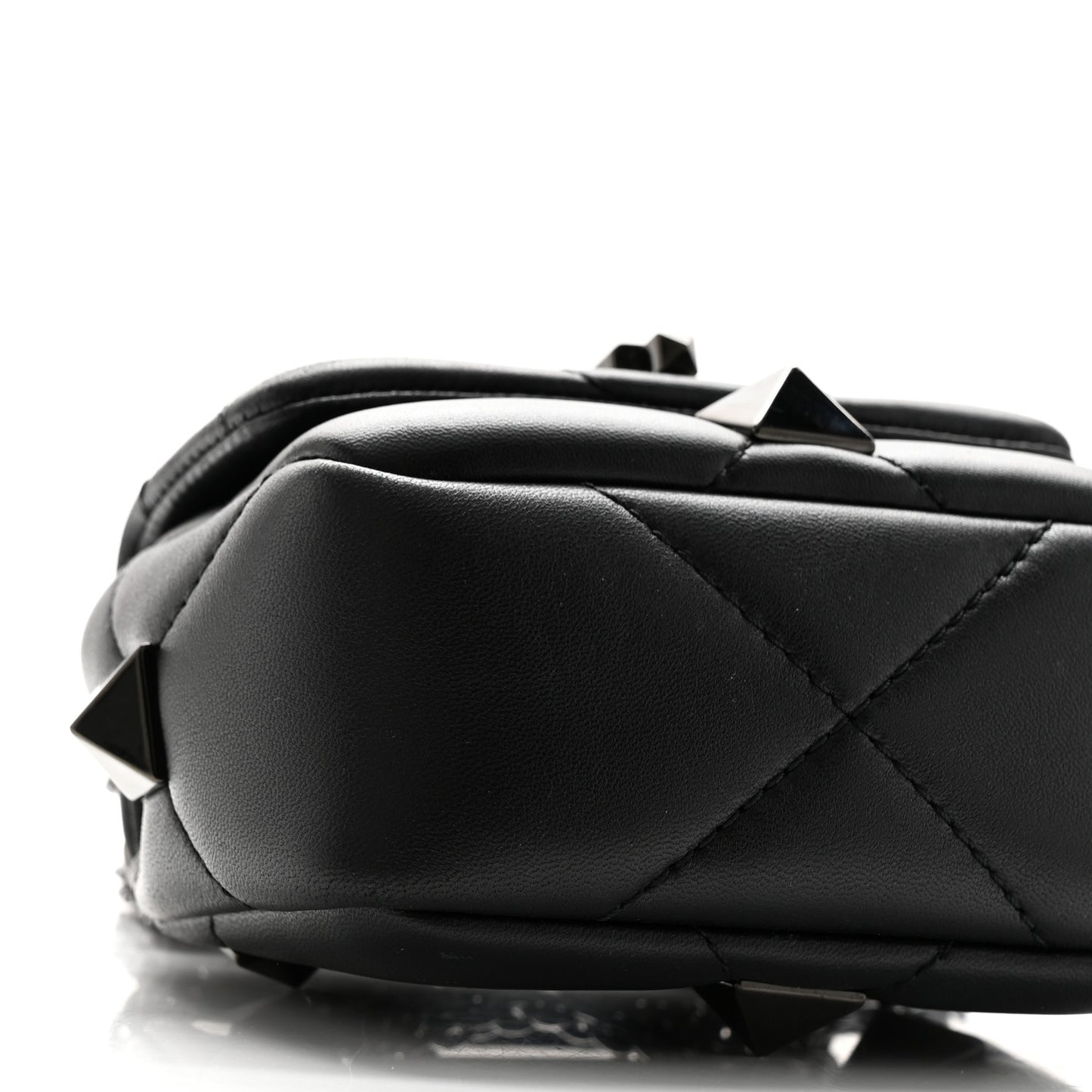 Nappa Monochrome Mini Roman Stud The Shoulder Bag Black