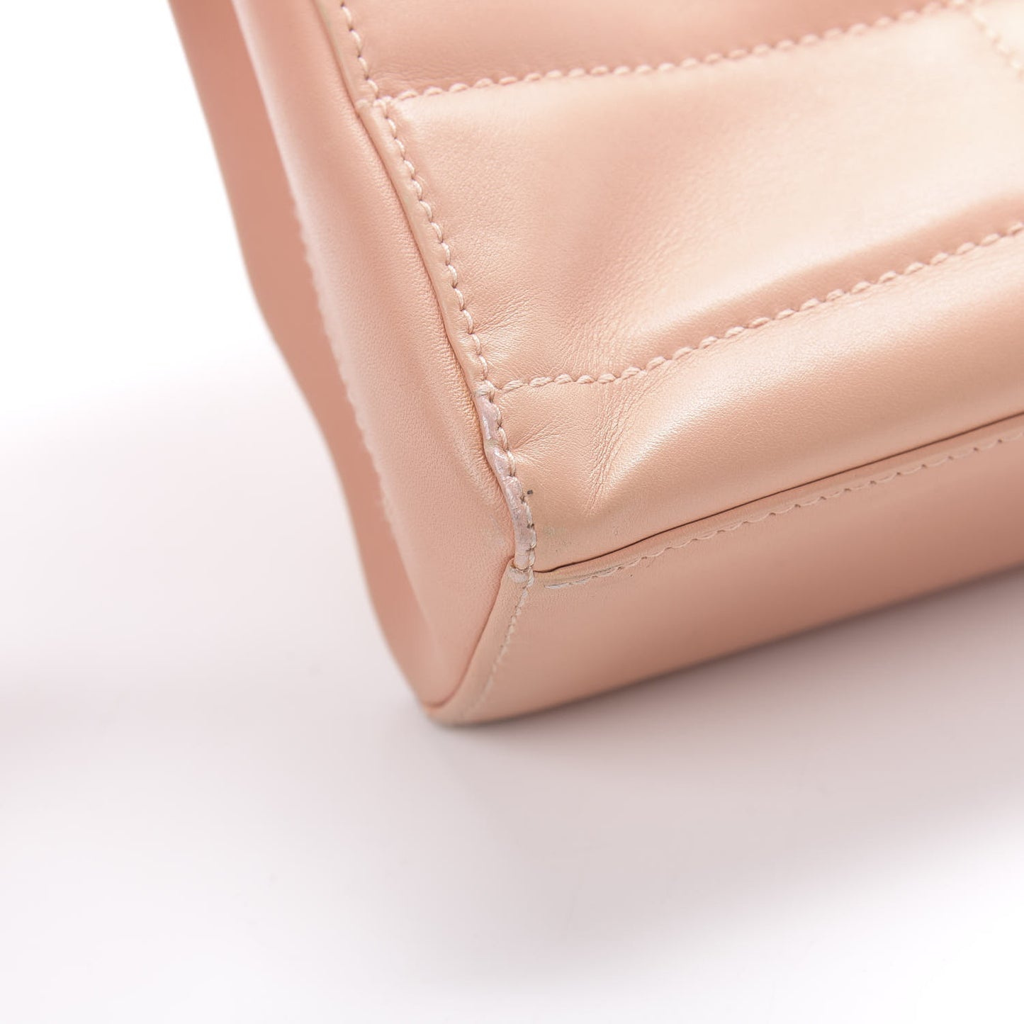Lambskin Quilted Chocolate Bar Shoulder Bag Pink