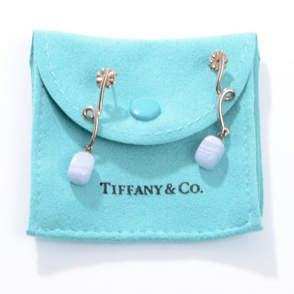 Tiffany Sterling Silver Blue Lace Agate Twirl Drop Earrings 4 of 4