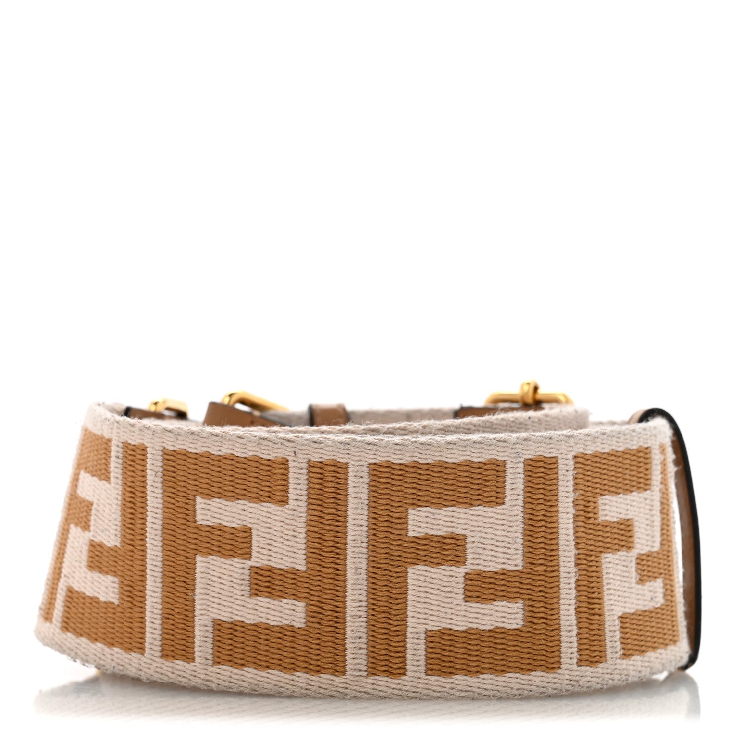 Fendi Ribbon Vitello King FF 1974 Adjustable Strap You Poudre Cuoio Miele Scuro 2 of 8