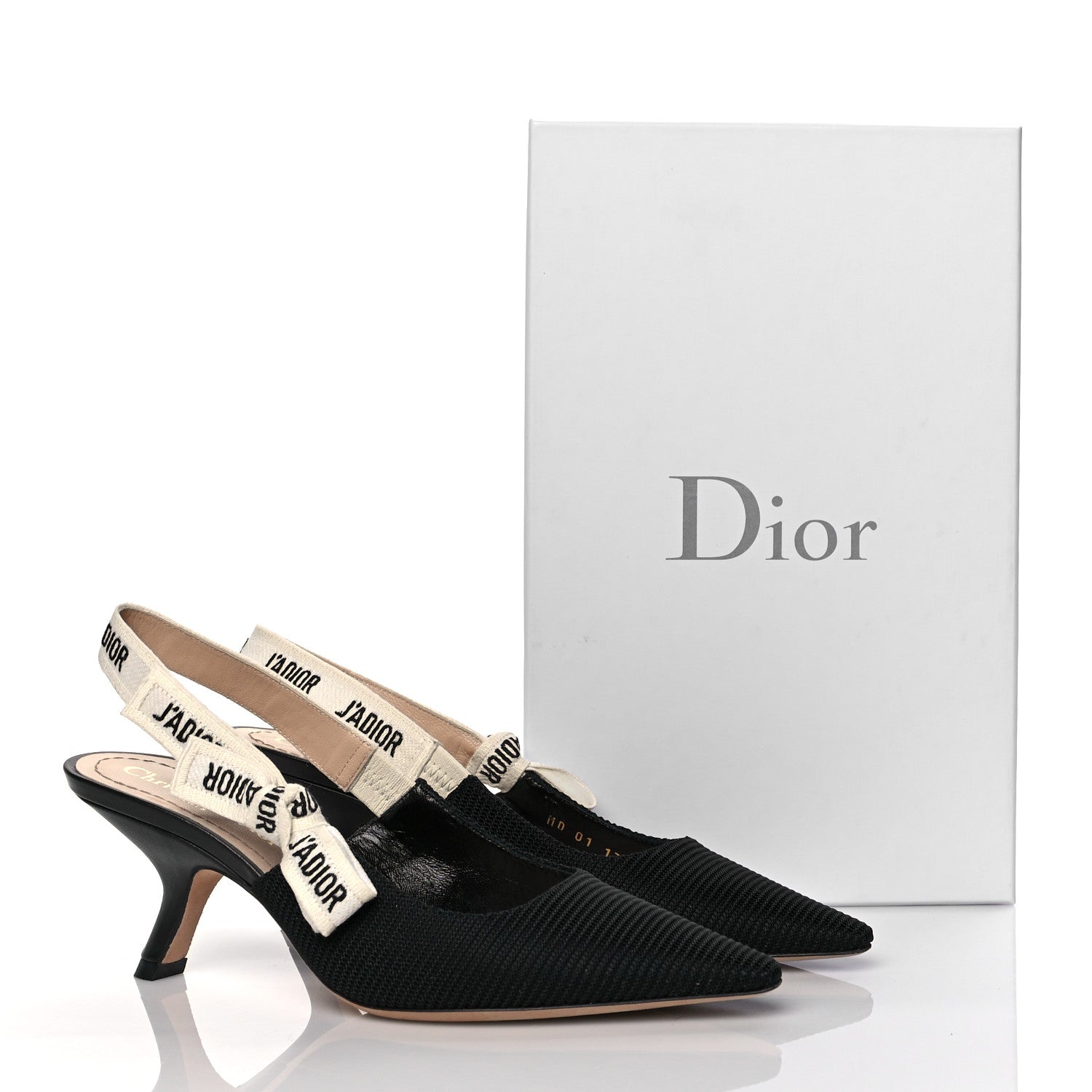 Christian Dior Technical Canvas Ribbon J Adior Slingback 65mm Pumps 36 Black 9 of 9