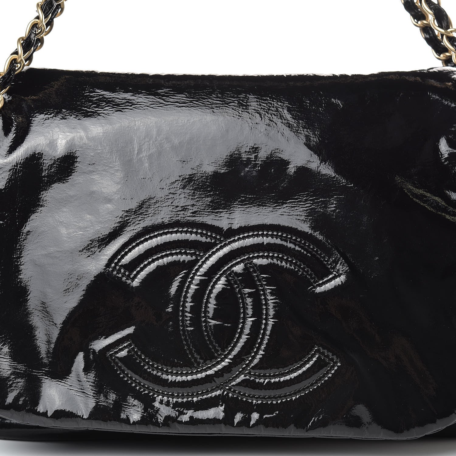 Chanel Vinyl XL Rock and Chain Flap Black 8 of 10