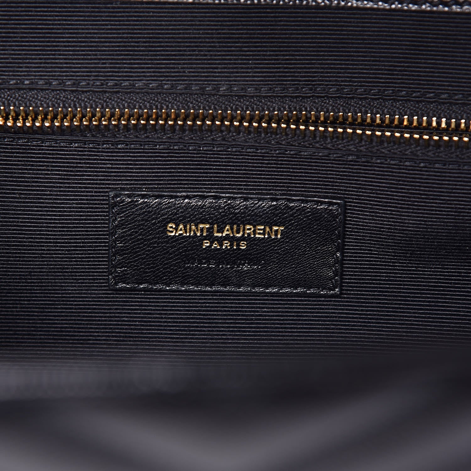 Saint Laurent Grain De Poudre Matelasse Chevron Large Monogram Satchel Black 7 of 9