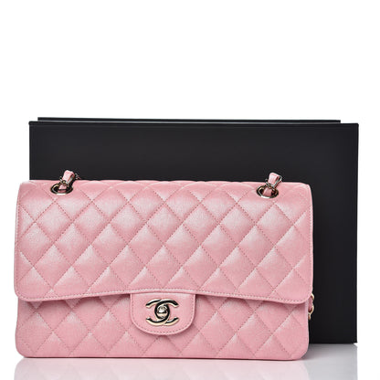 Chanel Iridescent Caviar Quilted Medium Double Flap Rose Pink 9 of 9