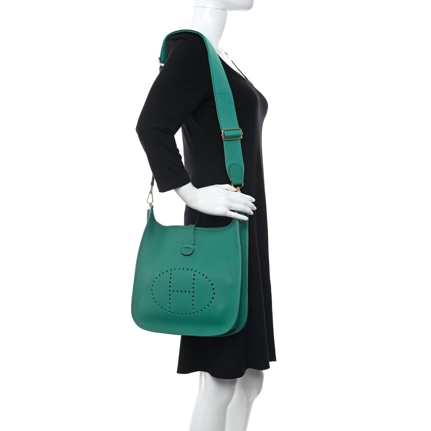 Hermes Taurillon Clemence Evelyne III PM Vert Vertigo 3 of 12