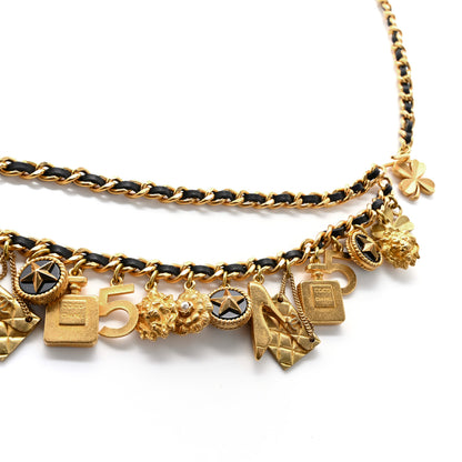 Chanel Lambskin Gold Chain Iconic Charm Belt Black Gold 4 of 5