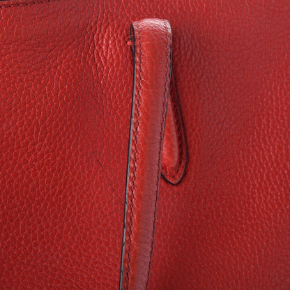 Alexander McQueen Pebbled Calfskin Small Skull Padlock Zip Around Tote Red 10 of 18