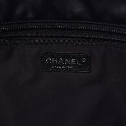 Chanel Coated Canvas Stitched XL Paris Biarritz Tote Black 8 of 10