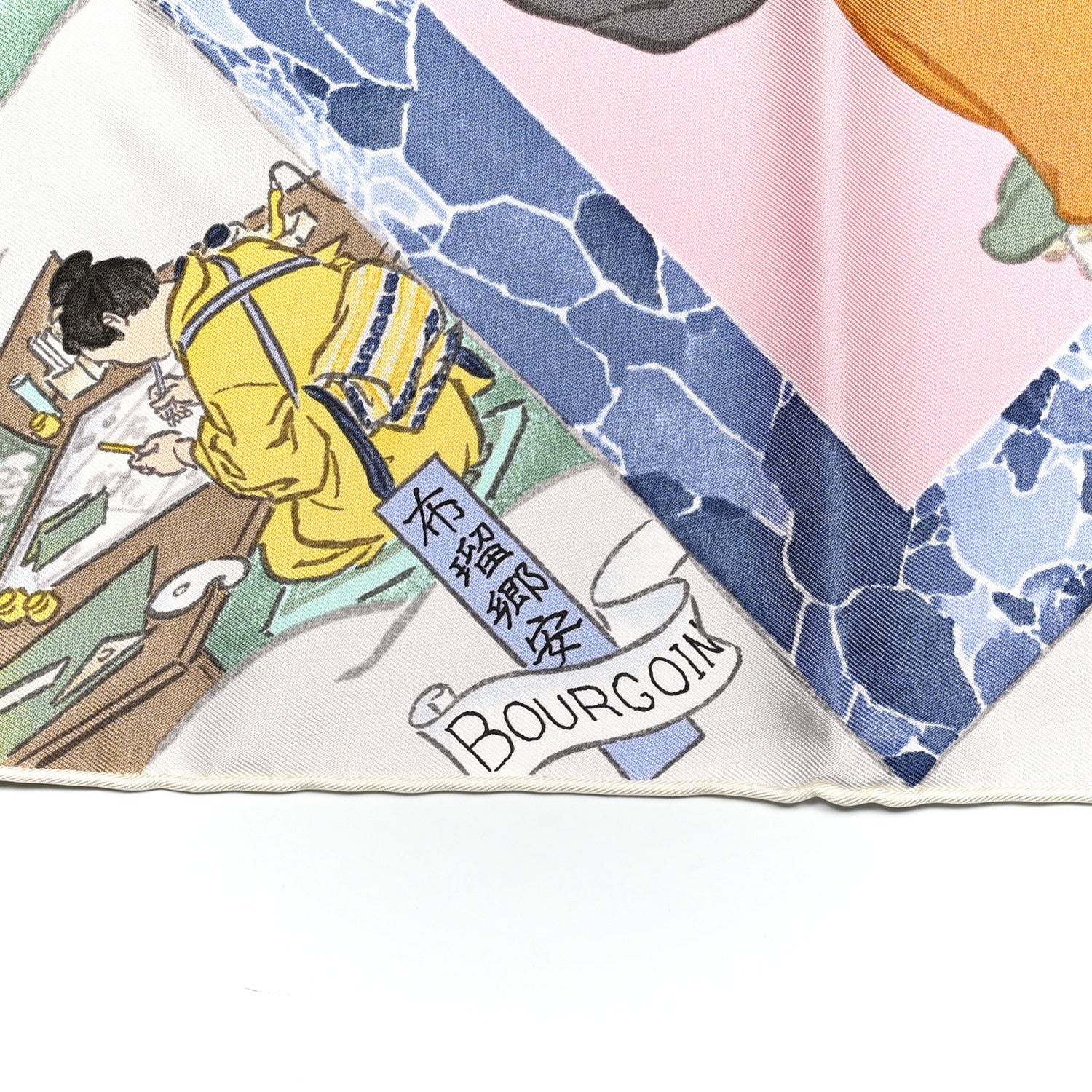 Hermes Silk Les Artisans D'Hermes Scarf 90 Pale Vert Amande 2 of 4