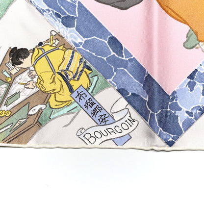 Hermes Silk Les Artisans D'Hermes Scarf 90 Pale Vert Amande 2 of 4